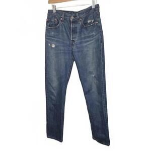 Levi's 501s Women's Med Wash Distressed Straight Leg Jeans High Rise  26/29